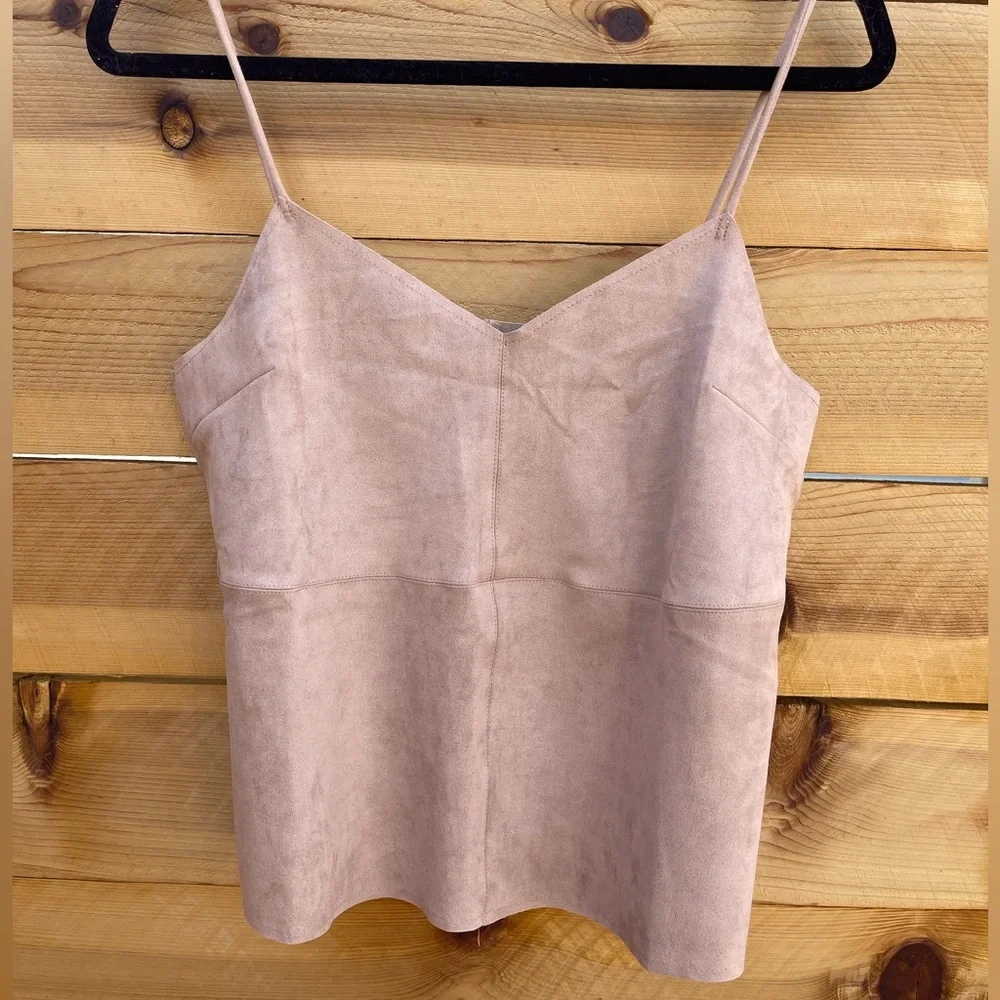Faux Suede‎ Tan  Tank Top